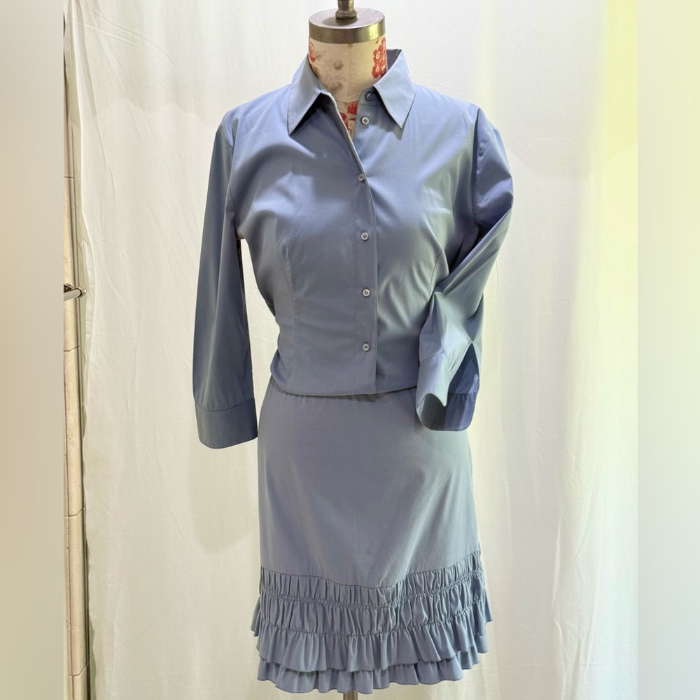 Vintage Prada Light Blue Skirt Set
